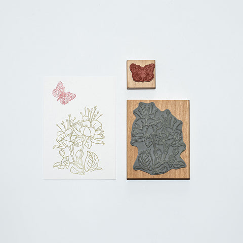 Mounted Wooden Stamp - Garden Play A