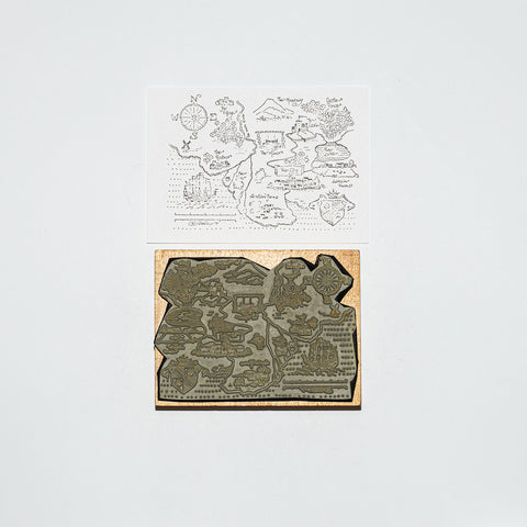Mounted Wooden Stamp - Map 801R