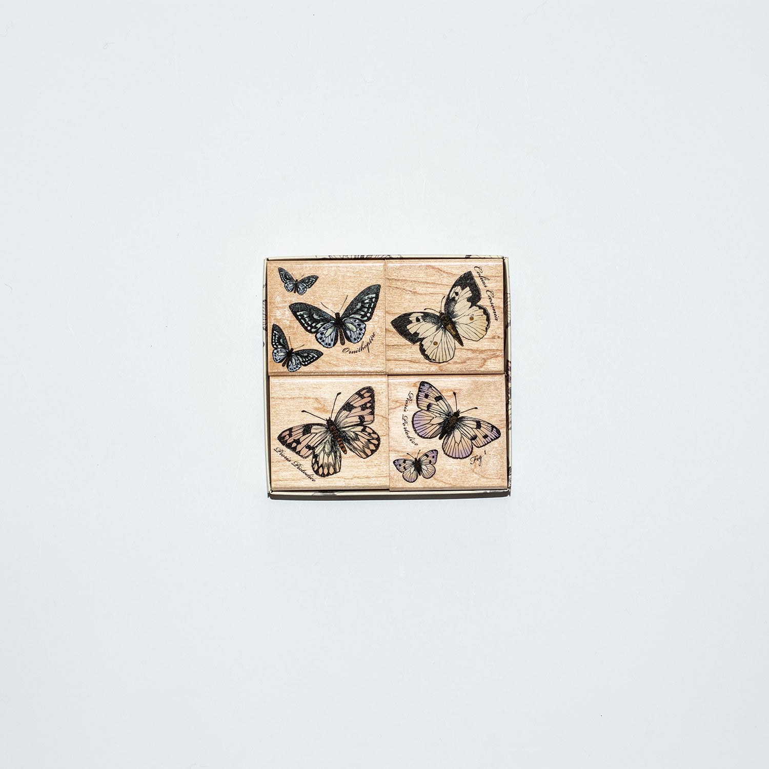 Mounted Wooden Stamp Set - Wild Butterflies