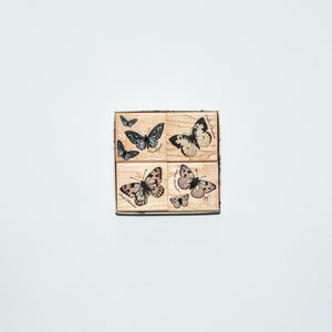 Mounted Wooden Stamp Set - Wild Butterflies
