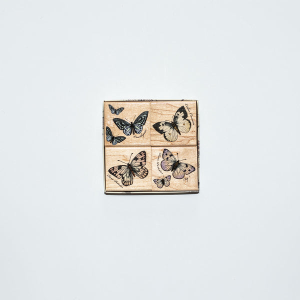 Mounted Wooden Stamp Set - Wild Butterflies